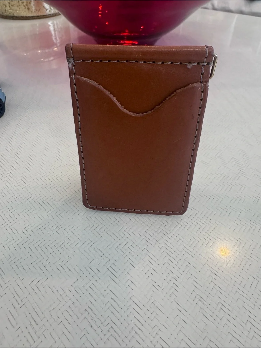 Jon Hart  Brown Leather Card & Money Holder